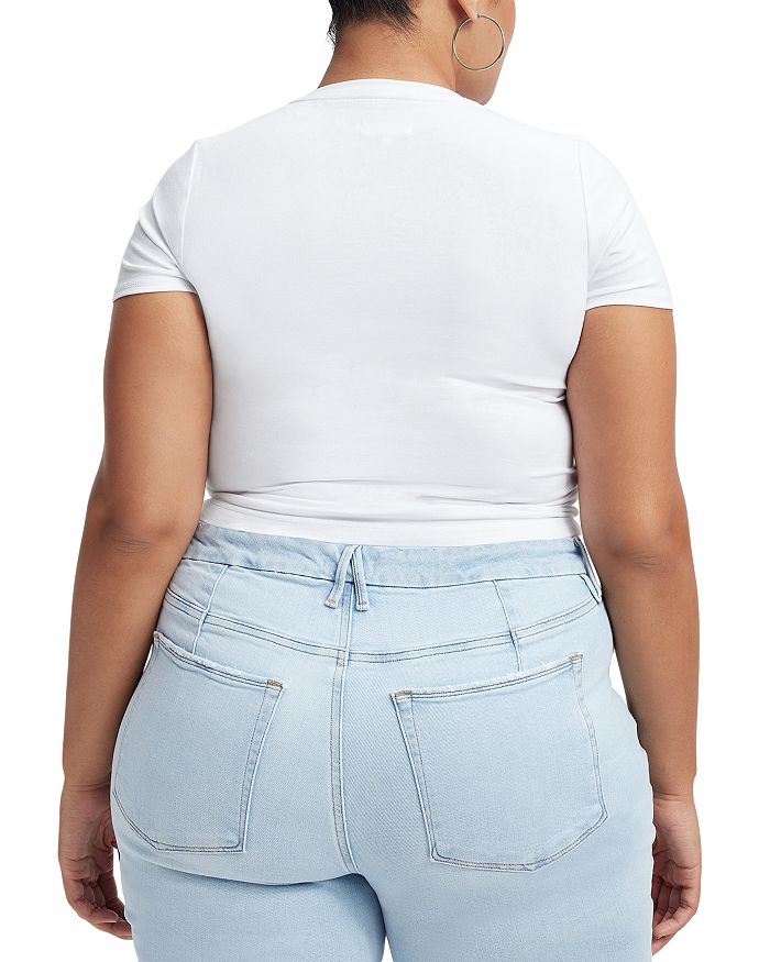 Shop Good American Cropped Baby Tee In White