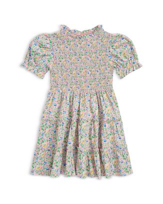 Ralph Lauren Girls' Floral Smocked Cotton Jersey Dress - Little Kid ...