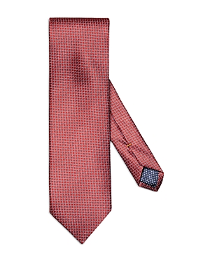 Shop Eton Geometric Silk Classic Tie In Meduim Red