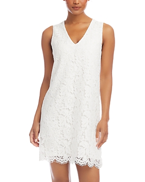 Karen Kane Sleeveless Lace Shift Dress In Cream