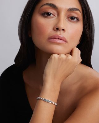 Sterling Silver Signature Caviar XOXO Station Bracelet