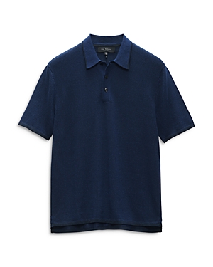 Shop Rag & Bone Harvey Classic Fit Polo Shirt In Blue