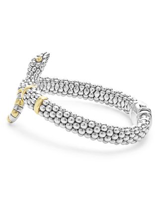 18K Yellow Gold & Sterling Silver Rare Wonders Caviar Bead Snake Bracelet