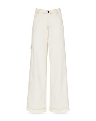 Wide Leg Cargo Jeans in White