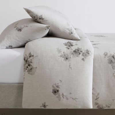 Aquarelle Floral Cotton M&amp;eacute;lange Gauze 3 Piece Comforter Set, Queen