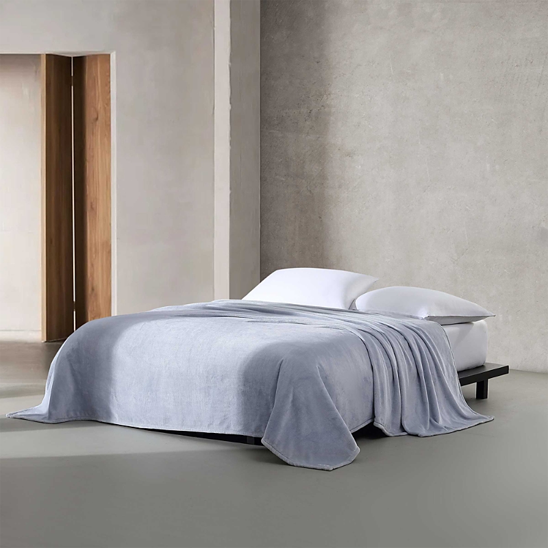 Calvin Klein Core Plush Solid Blanket, King In Light Blue