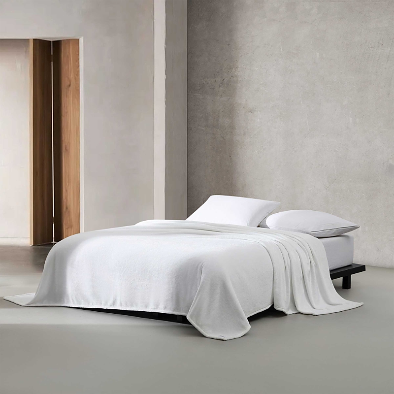 Calvin Klein Core Plush Solid Bed Blanket, Queen In White