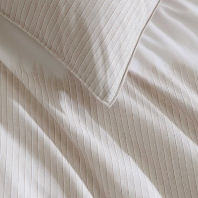 Ikat Pinstripe Cotton Percale 3 Piece Comforter Set, King