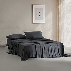 Calvin Klein Modern Cotton Blend Melange Jersey 4 Piece Sheet Set, Queen