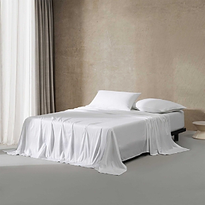 Calvin Klein Pearl Edge Cotton Sateen 300 Thread Count Sheet Set, Queen In White