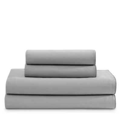 Calvin Klein Pearl Edge Cotton Sateen 300 Thread Count Sheet Set, Queen