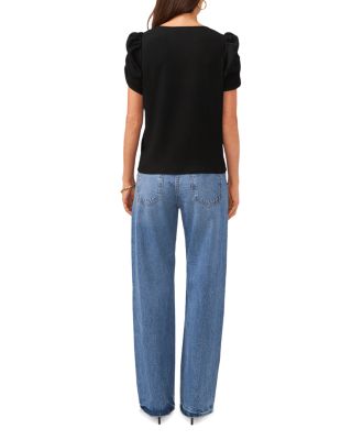 Crewneck Gathered Sleeve Top