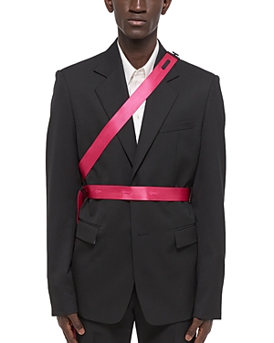 Shop Helmut Lang Regular Fit Seatbelt Suit Jacket In Black/fuchsia