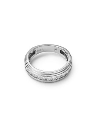 Men&#39;s Diamond Band in 14K White Gold, 1.0 tcw