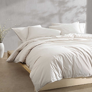 Shop Calvin Klein Washed Percale 3 Piece Duvet Cover Set, King In Light Beige