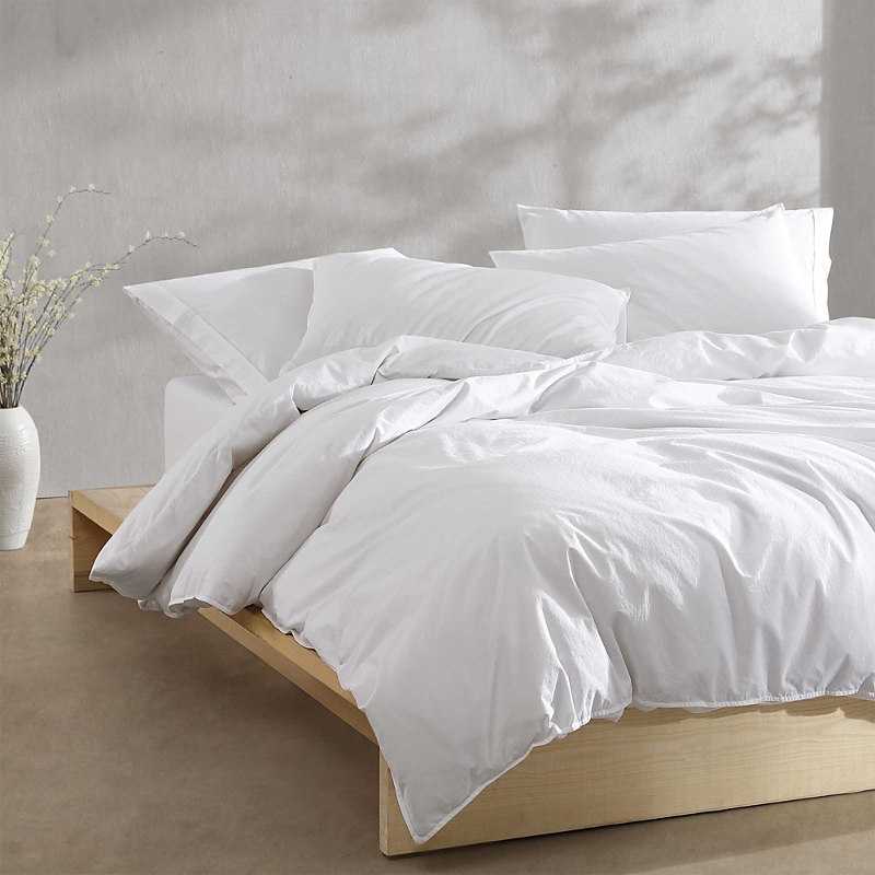 Calvin Klein Washed Percale 3 Piece Comforter Set, Queen