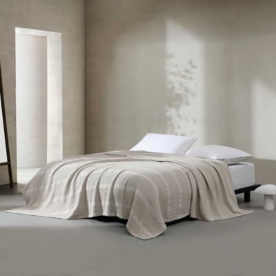 Waffle Stripe Cotton Blanket, King