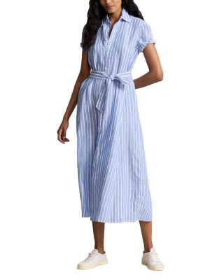Ralph Lauren Ralph Lauren Striped Linen Shirt Dress | Bloomingdale's