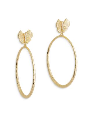 Butterfly Single Hoop Earrings in 18K Gold Plated