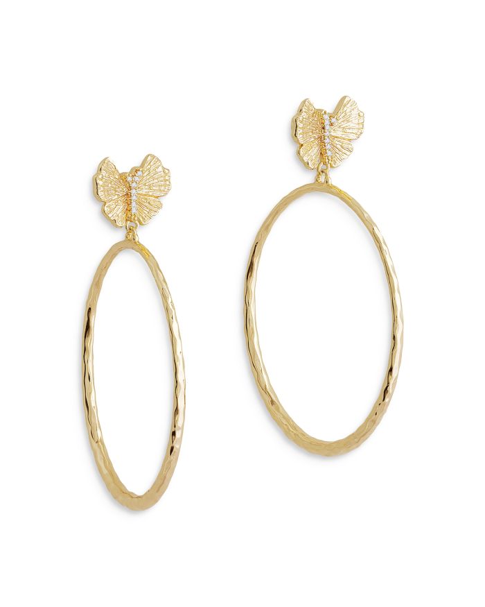 Butterfly Single Hoop Earrings in 18K Gold Plated