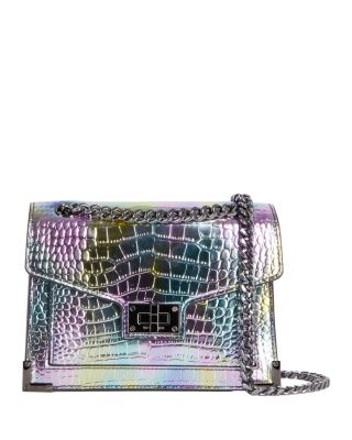 The Kooples Emily Croc Effect Iridescent Chain Bag