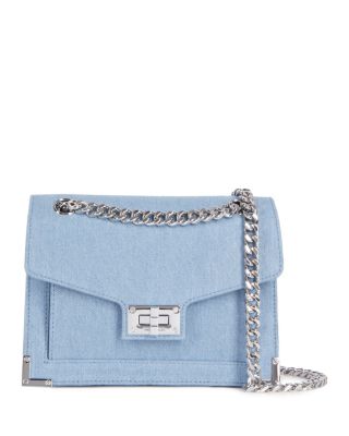 The Kooples Emily Blue Denim Chain Bag