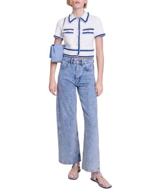 Pokkus High Rise Wide Leg Jeans in Blue