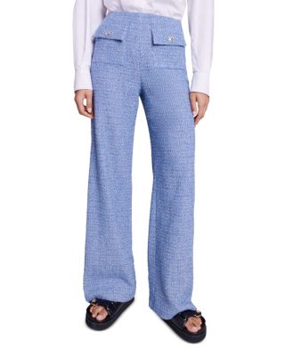 Maje Pabito Tweed Wide Leg Pants