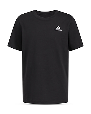 Shop Adidas Originals Boys' Short Sleeve Essential Embroidered Logo Tee - Big Kid In Black
