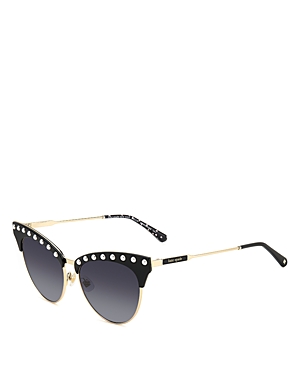 Shop Kate Spade New York Alvi Cat Eye Sunglasses, 54mm In Black/gray Gradient
