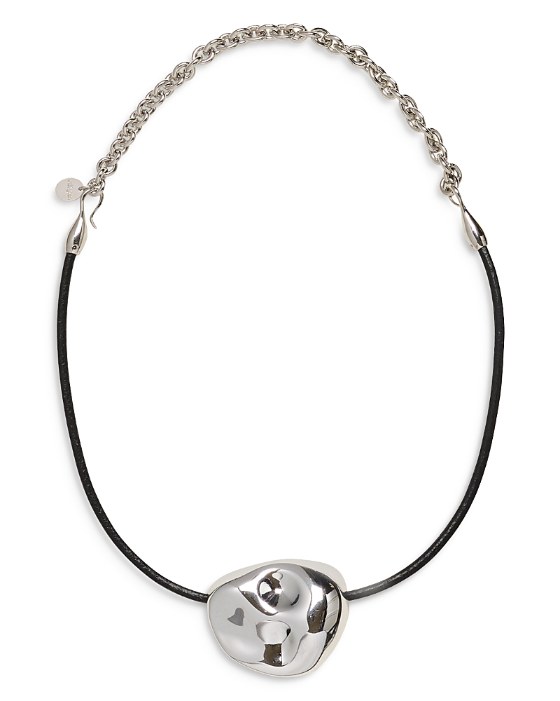 Cult Gaia Cleo Pendant Choker Necklace, 16.75 In Silver/black