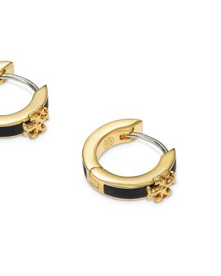Kira Enamel Huggie Hoop Earrings in 18K Gold Plated