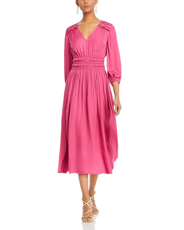 T Tahari Smocked Waist Midi Dress | Bloomingdale's