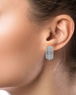 Pav&amp;eacute; Multi Row Hoop Earrings
