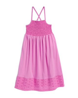 Splendid - Girls' Cotton Smocked Eyelet Dress - Big Kid