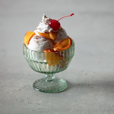 Archie Sage Green Coupe Footed Dessert Bowl, Set of 4