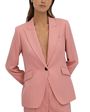 Shop Reiss Petite Millie Tailored Blazer In Pink