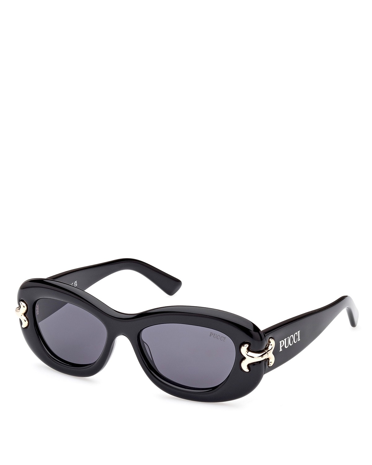 Pucci Geometric Sunglasses, 52mm in Black/Gray Solid