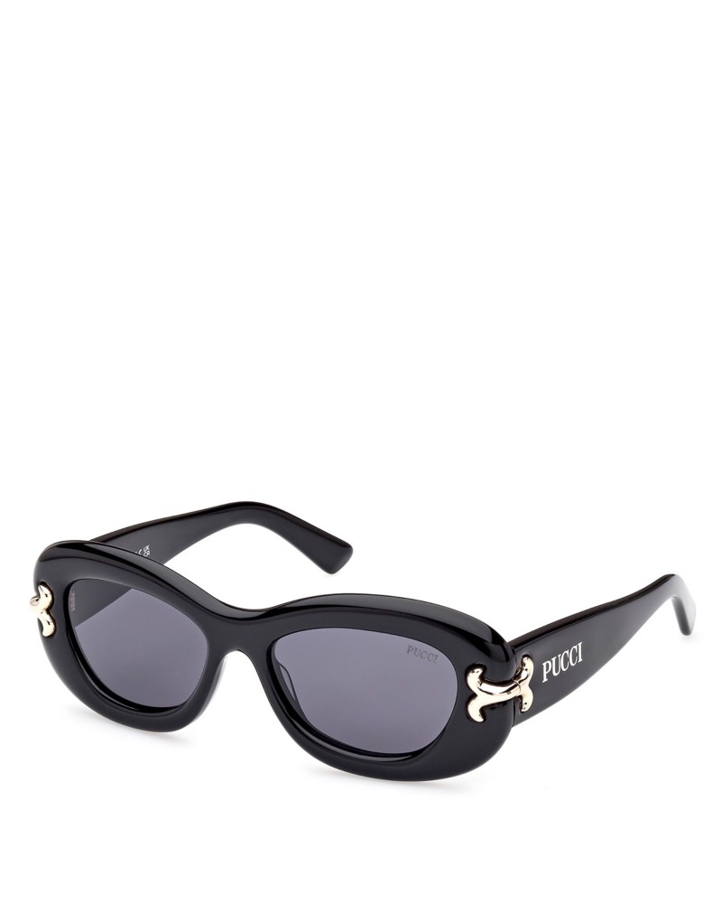 Pucci Geometric Sunglasses, 52mm in Black/Gray Solid
