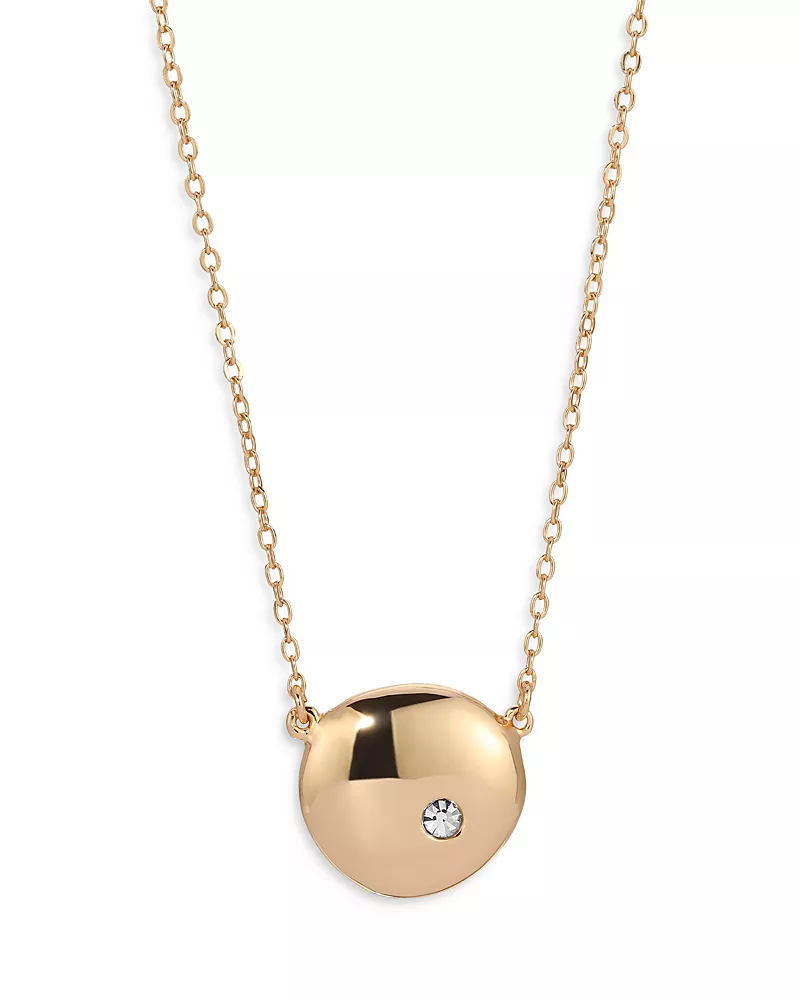 Ettika Pave Skipping Stone Pendant Necklace in 18K Gold Plated, 17