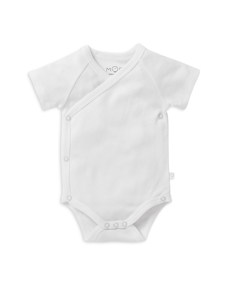 Shop Mori Unisex Short Sleeve Kimono Bodysuit - Baby In White
