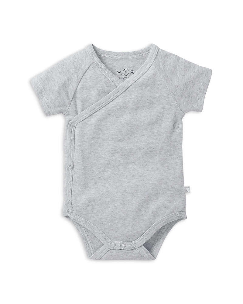 Mori Unisex Short Sleeve Kimono Bodysuit - Baby In Gray