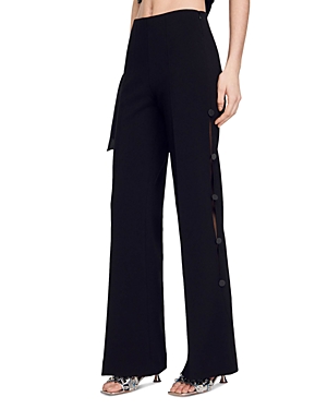 Shop Sandro Lawrence Cutout Flared Pants In Black