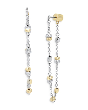 Shop Allsaints Beaded Chain Front To Back Earrings In Silver/gold