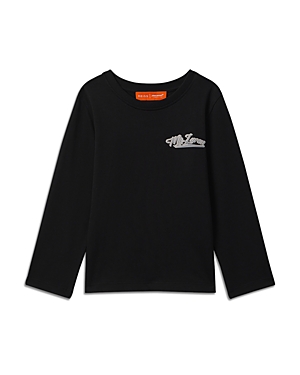 Shop Reiss X Mclaren F1 Team Unisex Beaton Jr Long Sleeve Graphic Tee - Little Kid In Black