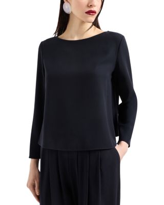 Emporio Armani - Cady Ruffled Back Blouse