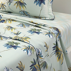 Shop Yves Delorme Tropical Flat Sheet, Full Queen In Blue