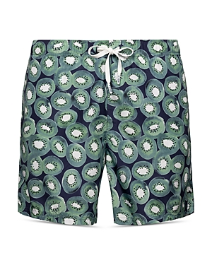 Eton Printed 5 Swim Trunks In Navy Blue