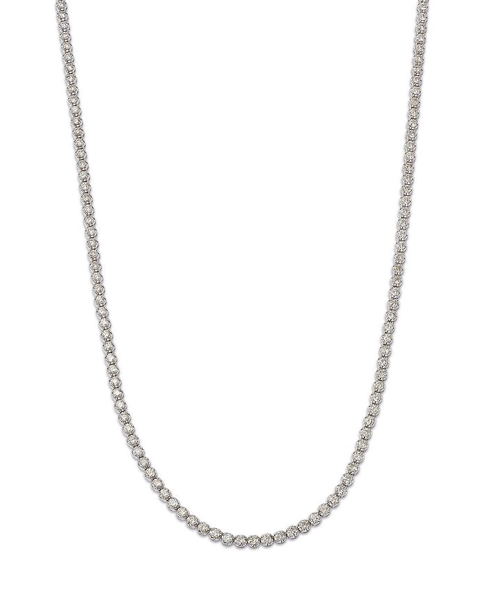 Bloomingdale's Diamond Crown Set Tennis Necklace in 14K White or Yellow ...