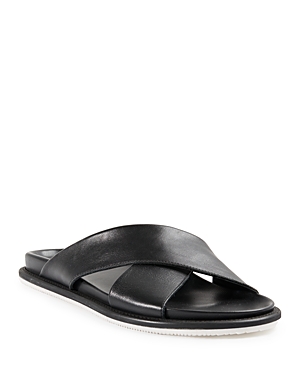 Shop Paul Stuart Men's Slip On Punta Sandals In Black